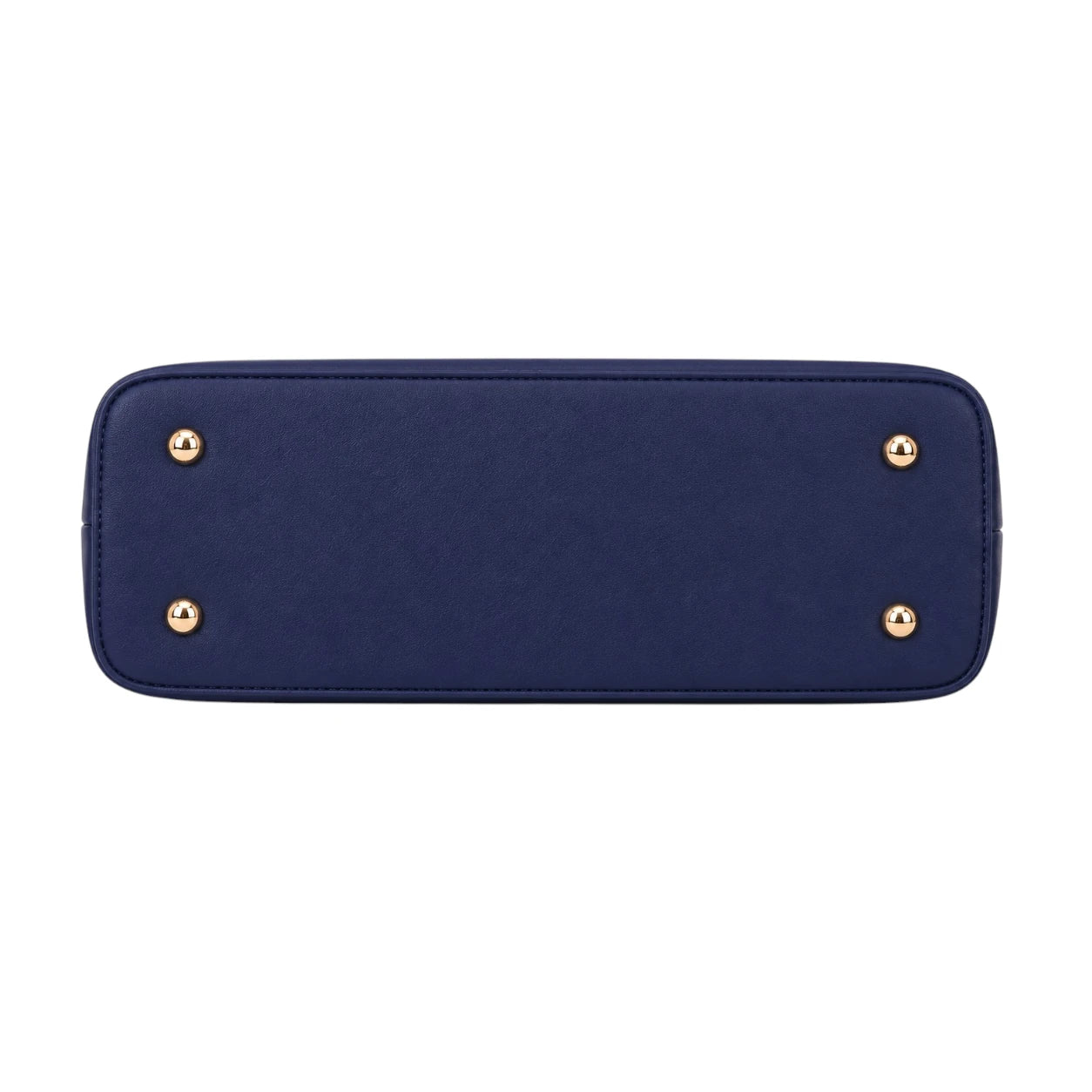 Torcz Navy Leather Carry Bag With Pom Charm Accent