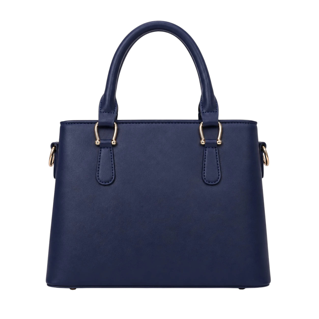 Torcz Navy Leather Carry Bag With Pom Charm Accent