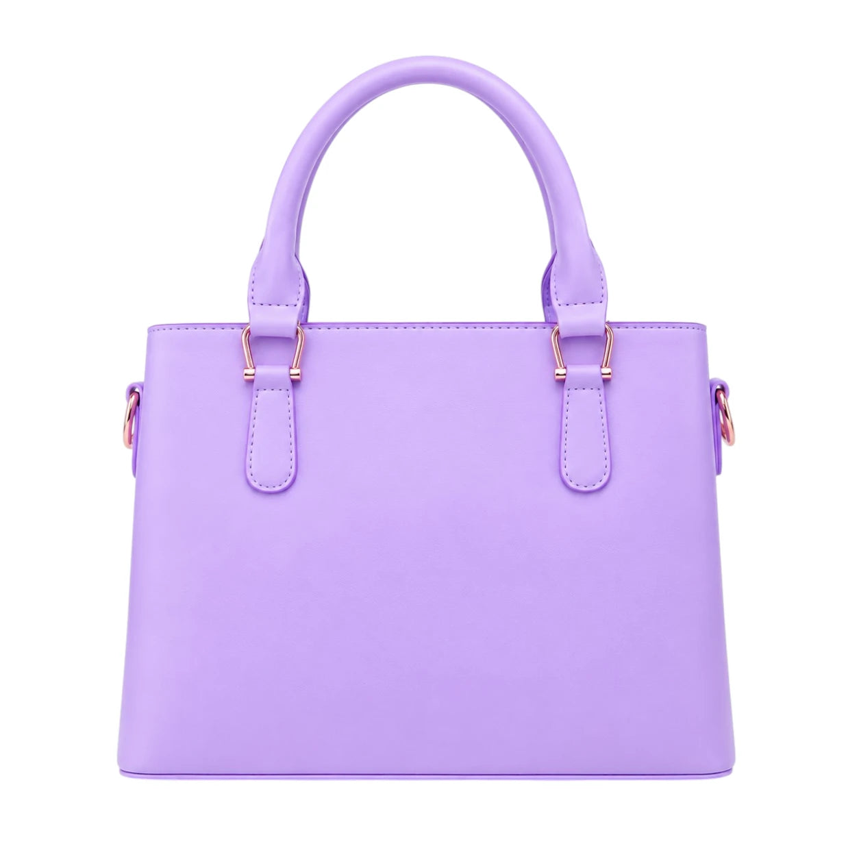 Torcz Purple Leather Handbag With Printed Scarf Accent